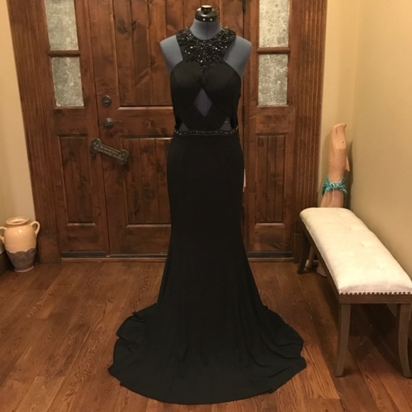 Jovani Dresses & Skirts - JVN Jovani Beaded Cross Cutout Prom Gown! NEW!